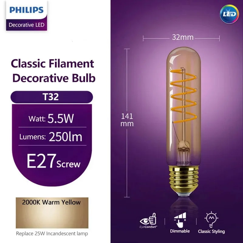 Philips LED T32 Classic Filame - огляд і ціна Philips Bulb Led Classic